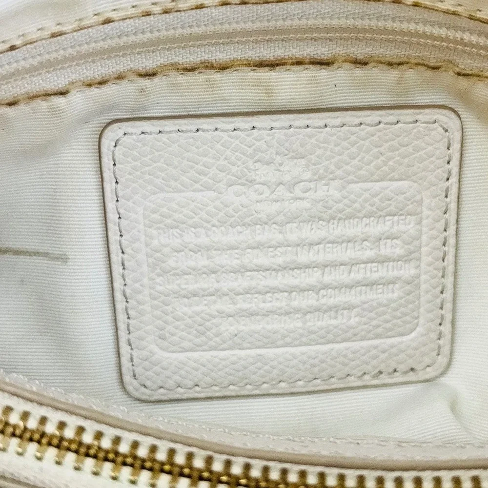Coach Minetta Ivory Crossgrain Leather Satchel Crossbody Bag F34607